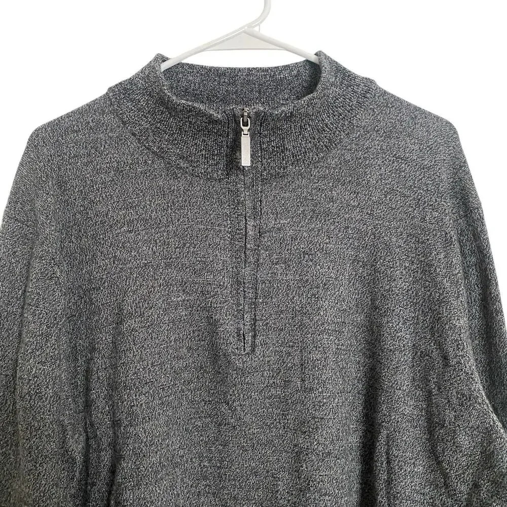 Fairlane 100% Merino Wool Sweater‎ Men's Size XXL Gray Quarter Zip Comfy Soft